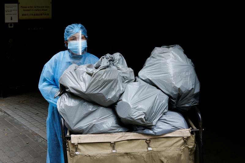 A general view of West New Territories Landfill during the coronavirus disease (COVID-19) pandemic, in Hong Kong, China, April 11, 2022. Picture taken April 11, 2022. Picture taken with a drone. REUTERS/Tyrone Siu