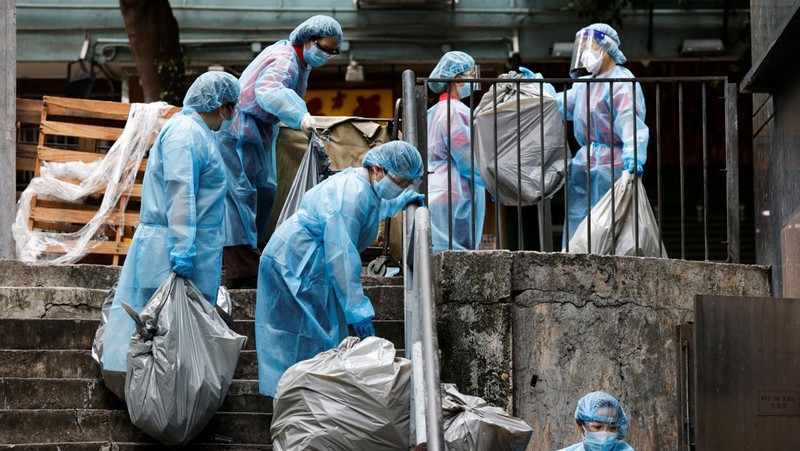 A general view of West New Territories Landfill during the coronavirus disease (COVID-19) pandemic, in Hong Kong, China, April 11, 2022. Picture taken April 11, 2022. Picture taken with a drone. REUTERS/Tyrone Siu
