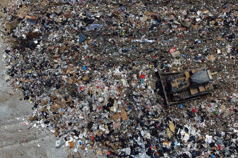 HEALTH-CORONAVIRUS/HONGKONG-ENVIRONMENT A general view of West New Territories Landfill during the coronavirus disease (COVID-19) pandemic, in Hong Kong, China, April 11, 2022. Picture taken April 11, 2022. Picture taken with a drone. REUTERS/Tyrone Siu