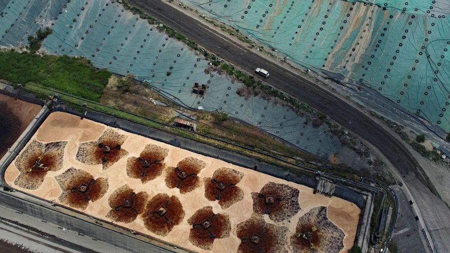 A general view of West New Territories Landfill during the coronavirus disease (COVID-19) pandemic, in Hong Kong, China, April 11, 2022. Picture taken April 11, 2022. Picture taken with a drone. REUTERS/Tyrone Siu