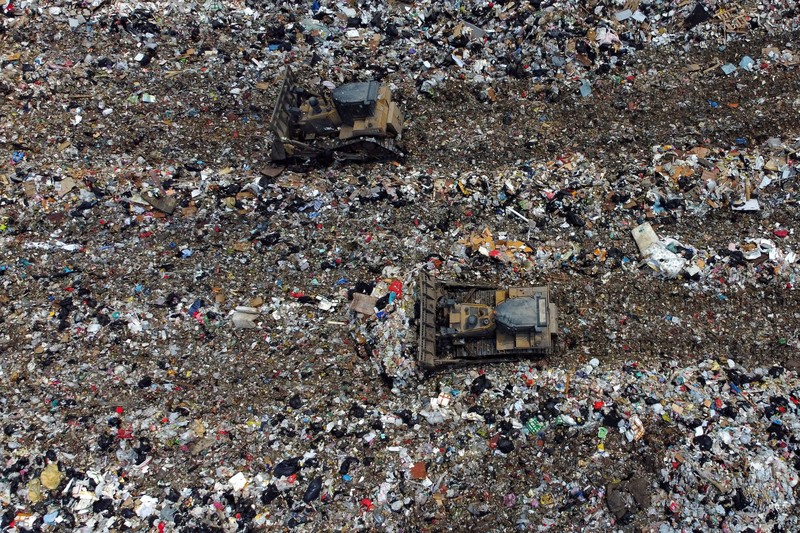 A general view of West New Territories Landfill during the coronavirus disease (COVID-19) pandemic, in Hong Kong, China, April 11, 2022. Picture taken April 11, 2022. Picture taken with a drone. REUTERS/Tyrone Siu