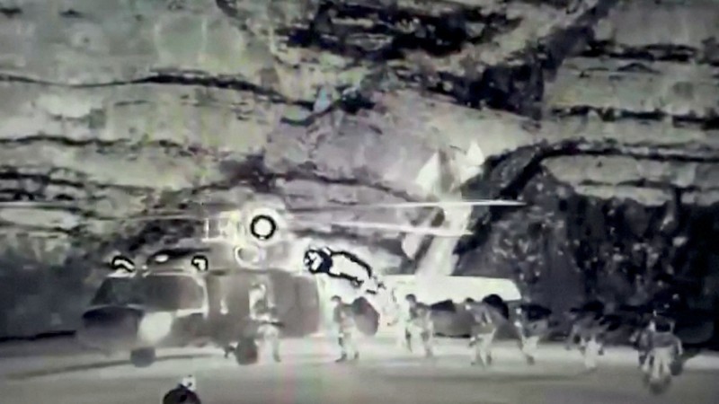 View of a target being hit during a military operation, in this still image taken from a handout video at an unknown location released on April 18, 2022. Turkish Defence Ministry/Handout via REUTERS    THIS IMAGE HAS BEEN SUPPLIED BY A THIRD PARTY  NO RESALES. NO ARCHIVES.   IMAGE WAS DIGITALLY MASKED AT SOURCE