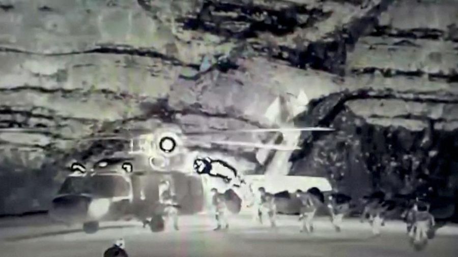 View of a target being hit during a military operation, in this still image taken from a handout video at an unknown location released on April 18, 2022. Turkish Defence Ministry/Handout via REUTERS    THIS IMAGE HAS BEEN SUPPLIED BY A THIRD PARTY  NO RESALES. NO ARCHIVES.   IMAGE WAS DIGITALLY MASKED AT SOURCE
