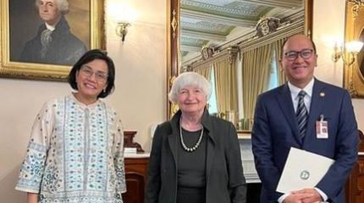 Pertemuan bilateral dengan Secretary Janet Yellen. (Tangkapan Layar Instagram)