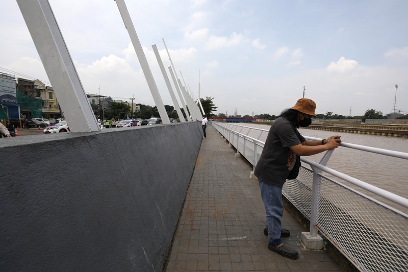 Proyek revitalisasi Kalimalang tahap II yang digadang-gadang mirip dengan Sungai Cheonggyecheon di Seoul Korea Selatan. (Cnbc Indonesia/Tri Susilo)