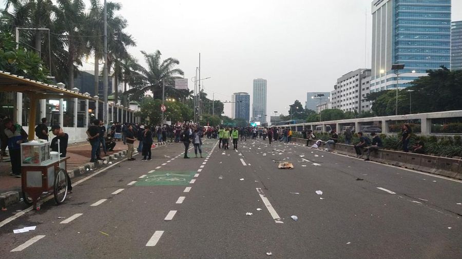 Demo DPR (CNBC Indonesia/Tri Susilo)
