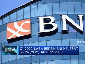 Q1-2022, Laba Bersih BNI Melesat 63,2% (yoy) Jadi Rp 3,96 T