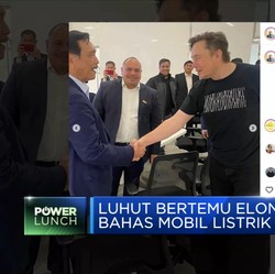 Luhut-Elon Musk Kopdar Bahas Mobil Listrik