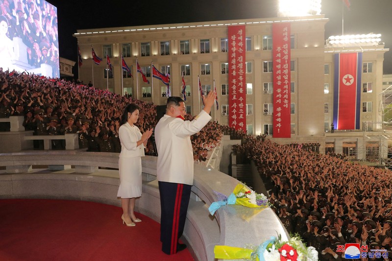 Parade militer Korea Utara (via REUTERS/KCNA) Parade militer Korea Utara (via REUTERS/KCNA)