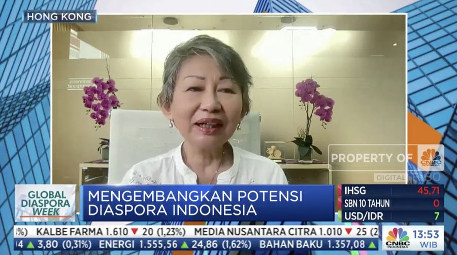 Diaspora Pengusaha di Hongkong, Sarinah. (Tangkapan layar CNBC Indonesia TV)
