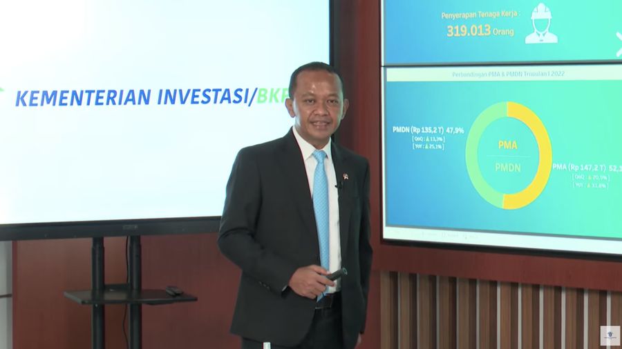 Konferensi Pers Realisasi Investasi Triwulan I Tahun 2022 (Tangkapan layar Kementerian Investasi - BKPM)