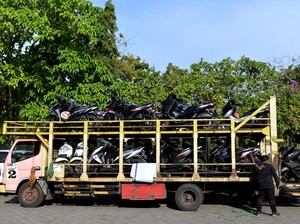 Cara Mudik Gratis Pakai Bus, Motor Diangkut Pakai Truk