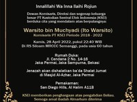 Kabar Duka, Dirut BEI 2009-2015 Ito Warsito Meninggal Dunia