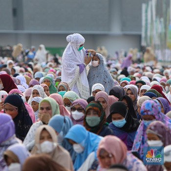 Begini Penampakan Lautan Manusia Sholat Ied di JIS