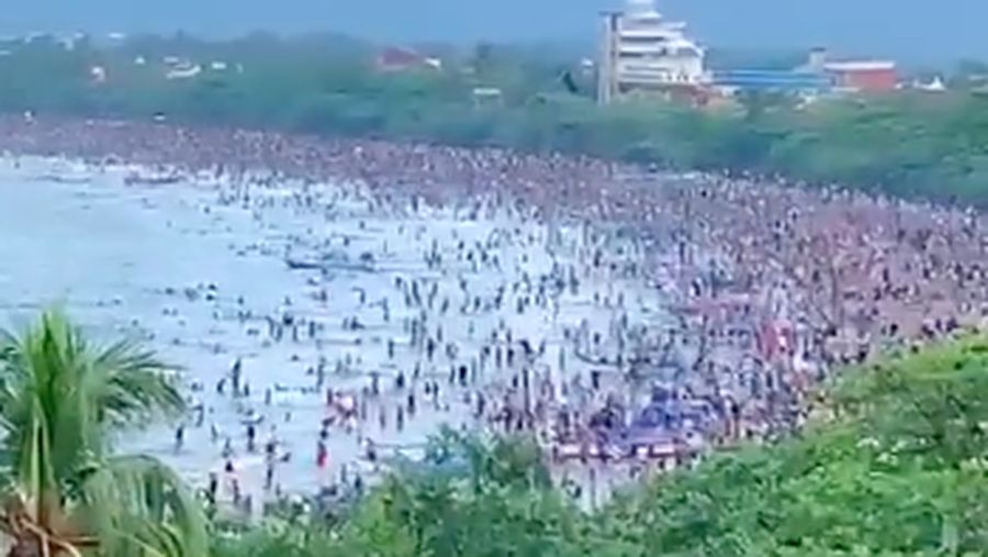 Pantai Pangandaran (Tangkapan Layar via Twitter @dishub_jabar)
