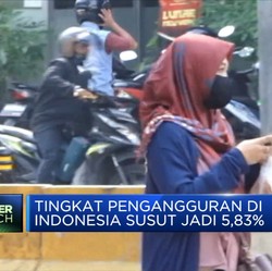 Tingkat Pengangguran di Indonesia Susut Jadi 5,83%