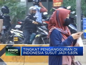 Tingkat Pengangguran di Indonesia Susut Jadi 5,83%