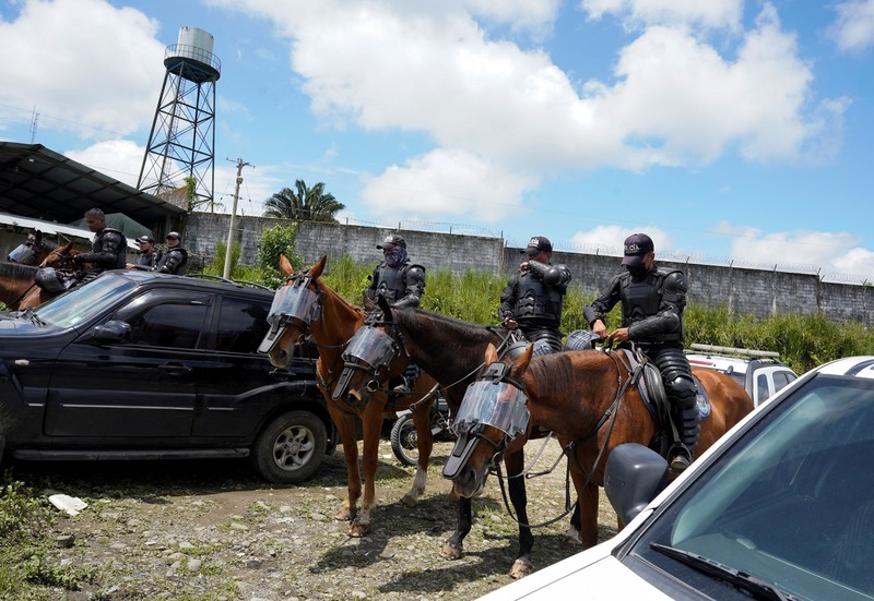 Ecuador Prison Riot Soldiers patrol outside Bellavista prison where a deadly riot broke out overnight in Santo Domingo de los Tsachilas, Ecuador, Monday, May 9, 2022. (AP Photo/Dolores Ochoa)