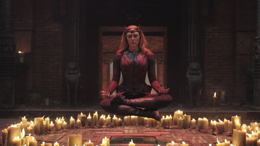 This image released by Marvel Studios shows Elizabeth Olsen as Wanda Maximoff in a scene from