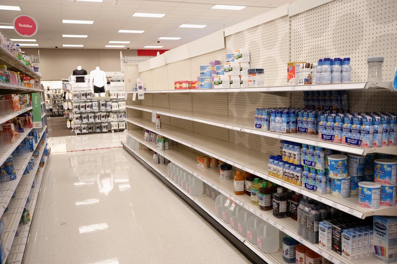 SUPPLY-CHAIN/BABY FORMULA Empty shelves show a shortage of baby formula at a CVS store in San Antonio, Texas, U.S. May 10, 2022. REUTERS/Kaylee Greenlee Beal TPX IMAGES OF THE DAY
