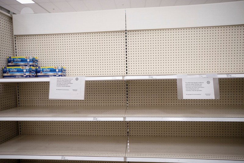 SUPPLY-CHAIN/BABY FORMULA Empty shelves show a shortage of baby formula at a CVS store in San Antonio, Texas, U.S. May 10, 2022. REUTERS/Kaylee Greenlee Beal TPX IMAGES OF THE DAY
