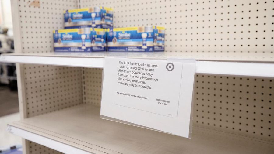 Empty shelves show a shortage of baby formula at a CVS store in San Antonio, Texas, U.S. May 10, 2022.  REUTERS/Kaylee Greenlee Beal      TPX IMAGES OF THE DAY