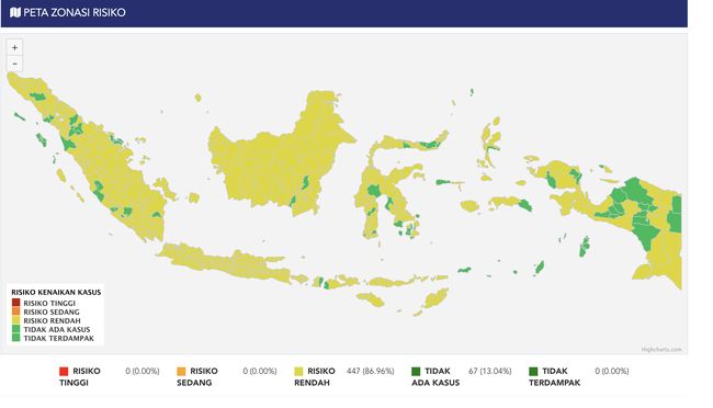 Kasus Covid Tiba-tiba Meledak, Ini Peta Zonasi Risiko Terbaru