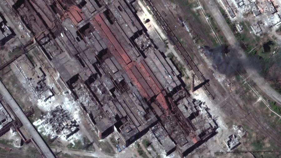 A satellite image shows an overview of Snake Island, Ukraine May 12, 2022. Picture taken May 12, 2022. Satellite image 2022 Maxar Technologies/Handout via REUTERS ATTENTION EDITORS - THIS IMAGE HAS BEEN SUPPLIED BY A THIRD PARTY. MANDATORY CREDIT. NO RESALES. NO ARCHIVES. DO NOT OBSCURE LOGO.