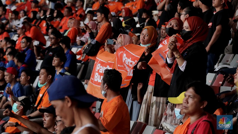 Demo Buruh 14 Mei 2022 (CNBC Indonesia/Muhammad Sabki)