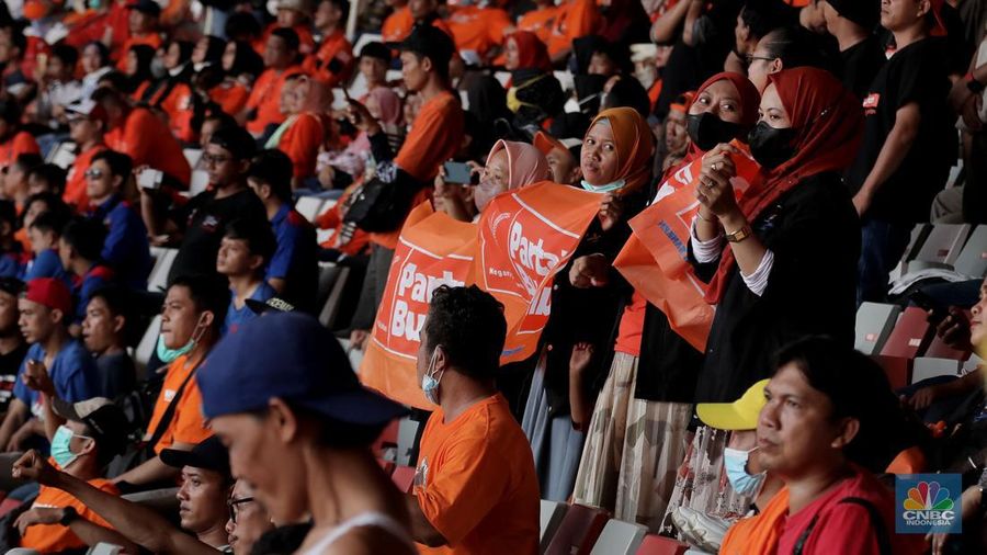 Demo Buruh 14 Mei 2022 (CNBC Indonesia/Muhammad Sabki)