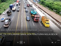Catat! Tol Cipularang Bakal Ada Penutupan Mulai Besok