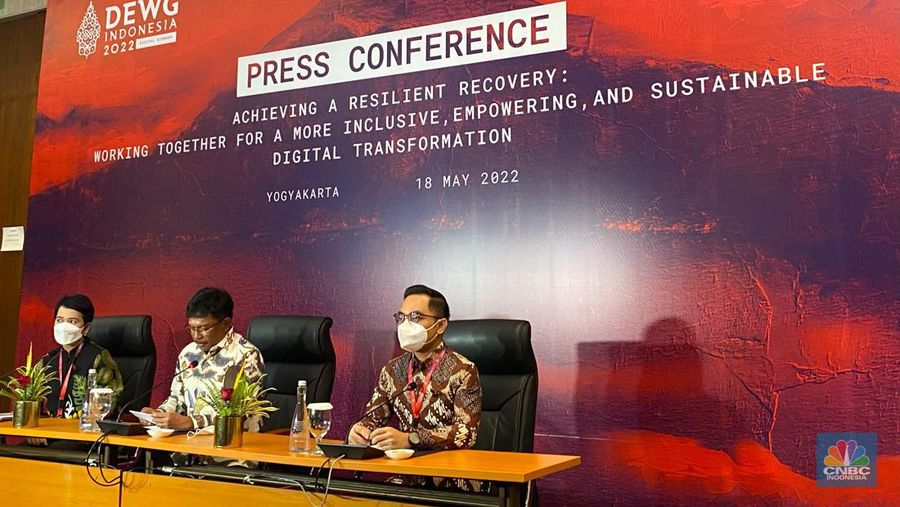 Konferensi Pers Digital Economy Working Group (DEWG) 20 di Yogyakarta, Rabu (18/5/2022)
