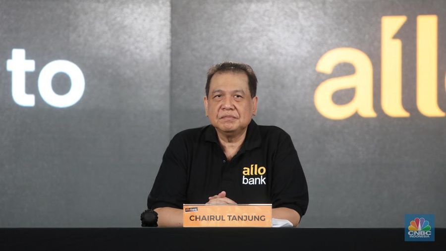 Chairul Tanjung dalam peluncuran Allo Bank di Jakarta, Kamis (19/5/2022). (CNBC Indonesia/Andrean Kristianto)