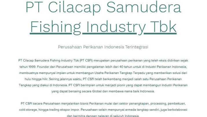 PT Cilacap Samudera Fishing Industry Tbk (ASHA)