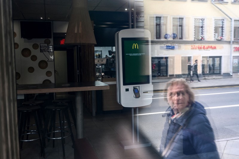 MOSCOW, RUSSIA - MAY 16: A view of McDonald's restaurant serving in the capital Moscow of Russia on May 16 2022. US fast food restaurant chain McDonald's has announced that it will exit the Russian market, where it has been operating for more than 30 years. (Photo by Sefa Karacan/Anadolu Agency via Getty Images)