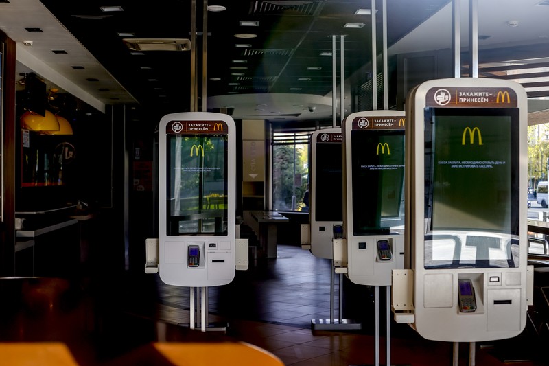 MOSCOW, RUSSIA - MAY 16: A view of McDonald's restaurant serving in the capital Moscow of Russia on May 16 2022. US fast food restaurant chain McDonald's has announced that it will exit the Russian market, where it has been operating for more than 30 years. (Photo by Sefa Karacan/Anadolu Agency via Getty Images)