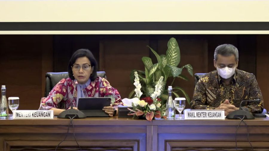 Menteri Keuangan Sri Mulyani Saat Konferensi Pers APBN KiTa Edisi Mei 2022. (Tangkapan Layar Youtube Kemenkeu)