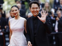 Penampakan Raline Shah Gandeng Aktor Squid Game di Cannes