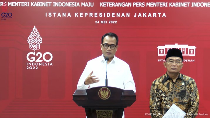 Menteri Perhubungan Budi Karya Sumadi Memberikan Keterangan Pers terkait Ratas Evaluasi Mudik Lebaran Menteri Perhubungan Budi Karya Sumadi Memberikan Keterangan Pers terkait Ratas Evaluasi Mudik Lebaran, Kantor Presiden, 24 Mei 2022. (Tangkapan Layar Youtube Sekretariat Presiden)