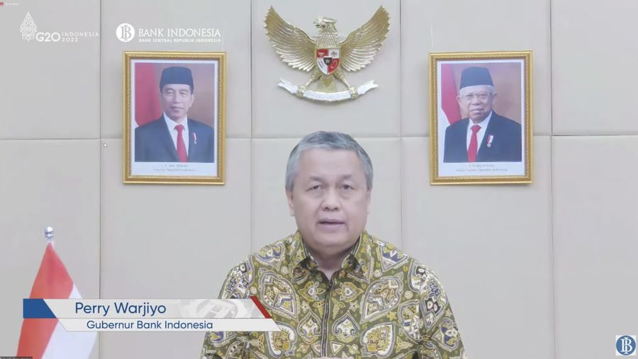 Gubernur Bank Indonesia Perry Warjiyo Memberikan Keterangan Pers Mengenai Pengumuman Hasil Rapat Dewan Gubernur Bulanan Bulan Mei 2022. (Tangkapan Layar Youtube Bank Indonesia)