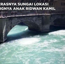 Begini Derasnya Sungai Lokasi Hilangnya Anak Ridwan Kamil
