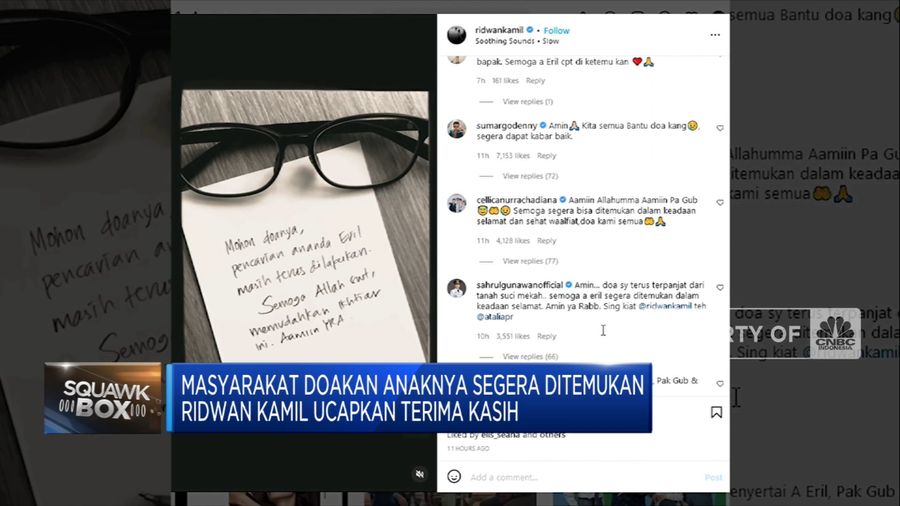 Banjir Doa Untuk Eril, Ridwan Kamil Ucapkan Terima Kasih