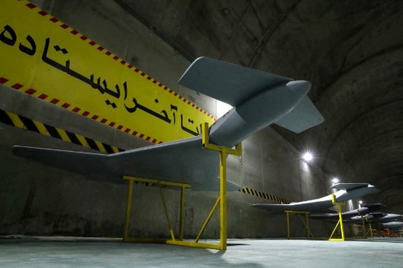 IRAN-ARMY-WEAPONS This handout picture provided by the Iranian Army on May 28, 2022, shows an underground drone base, in an unknown location in Iran. - Iranian state television on May 28 broadcast footage of an air force base for drones under the Zagros mountain range in the west of the country. The exact location of the base was not revealed, although the TV reporter said he travelled on a helicopter for nearly 40 minutes from the city of Kermanshah to reach it. (Photo by Iranian Army office / AFP) / RESTRICTED TO EDITORIAL USE - MANDATORY CREDIT