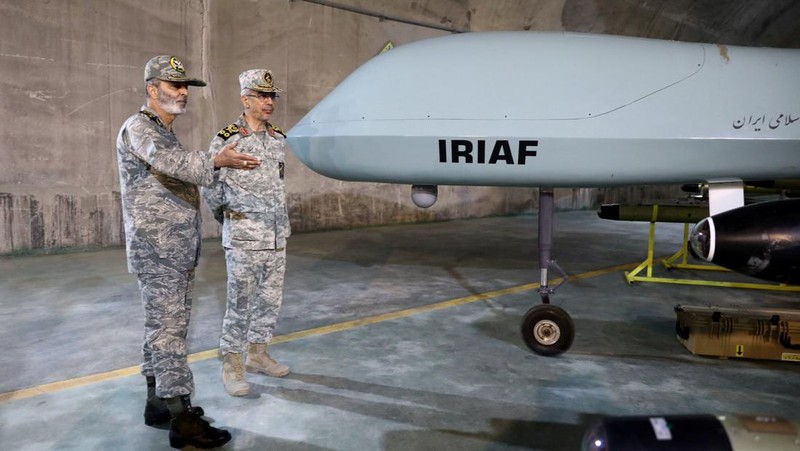 This handout picture provided by the Iranian Army on May 28, 2022, shows an underground drone base, in an unknown location in Iran. - Iranian state television on May 28 broadcast footage of an air force base for drones under the Zagros mountain range in the west of the country. The exact location of the base was not revealed, although the TV reporter said he travelled on a helicopter for nearly 40 minutes from the city of Kermanshah to reach it. (Photo by Iranian Army office / AFP) / RESTRICTED TO EDITORIAL USE - MANDATORY CREDIT 