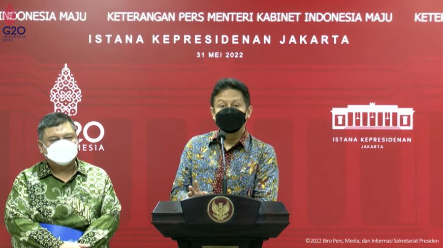 Menteri Kesehatan Budi Gunadi Sadikin Saat Konferensi Pers Menteri terkait Ratas Laporan Vaksin Kedaluwarsa, Kantor Presiden, 31 Mei 2022