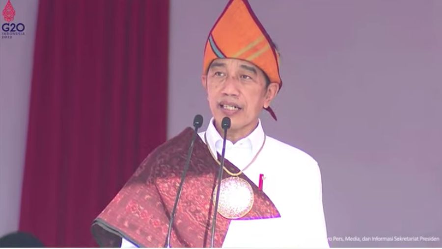 Presiden Joko Widodo Saat Upacara Peringatan Hari Lahir Pancasila, Ende, 1 Juni 2022. (Tangkapan Layar Youtube Sekretariat Presiden)
