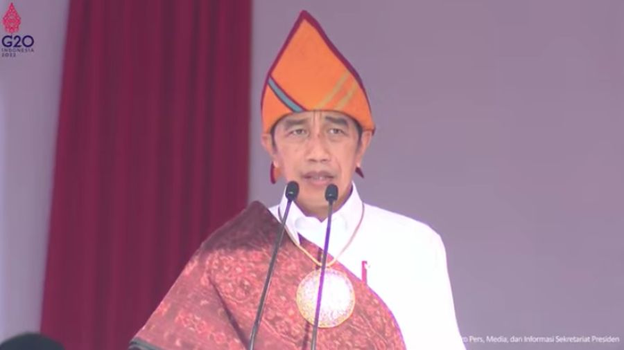 Presiden Joko Widodo Saat Upacara Peringatan Hari Lahir Pancasila, Ende, 1 Juni 2022. (Tangkapan Layar Youtube Sekretariat Presiden)
