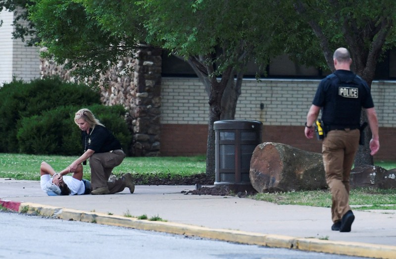 Tulsa Medical Building Shooting Emergency personnel respond to a shooting at the Natalie Medical Building Wednesday, June 1, 2022. in Tulsa, Okla. Multiple people were shot at a Tulsa medical building on a hospital campus Wednesday. (Ian Maule/Tulsa World via AP)