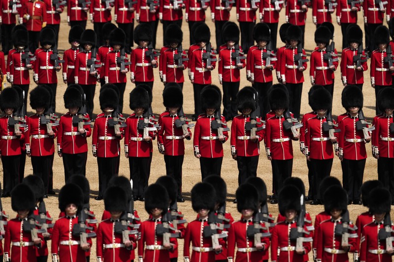 Britain Platinum Jubilee Photo Gallery Members of the public fill The Mall ahead of a flypast over Buckingham Palace, during the Trooping the Color in London, Thursday, June 2, 2022, on the first of four days of celebrations to mark the Platinum Jubilee. The events over a long holiday weekend in the U.K. are meant to celebrate the monarch's 70 years of service. (Paul Ellis/Pool Photo via AP)