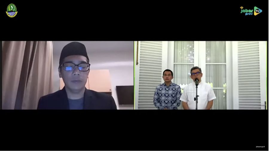 foto/ Konferensi Pers Kepulangan Gubernur Jawa Barat Ke Indonesia/ tangkapan layar : Jabar Prov Tv